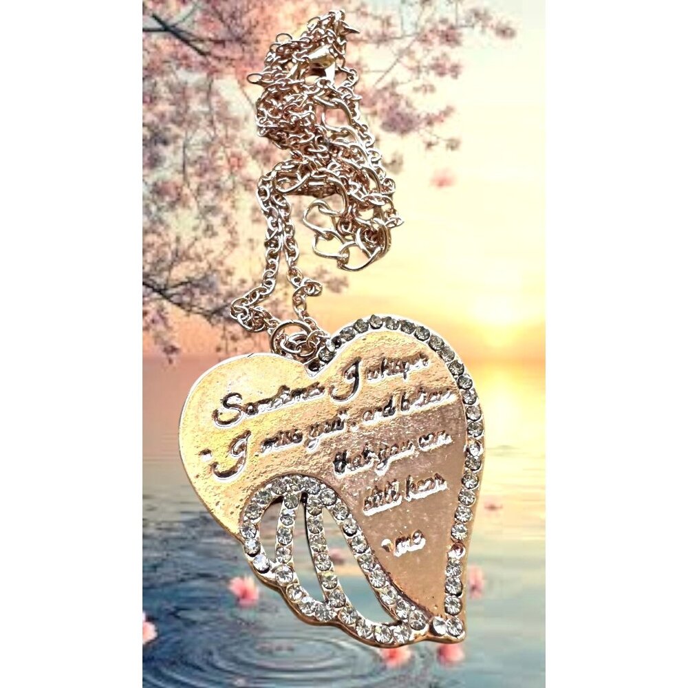 Sometimes I Whisper Miss You Necklace Rose Gold Color Loved One Beloved Pet New